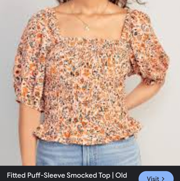 ✨ FINAL PRICE✨ Fitted Puff Sleeve Floral Smocked Top - Picture 7 of 7